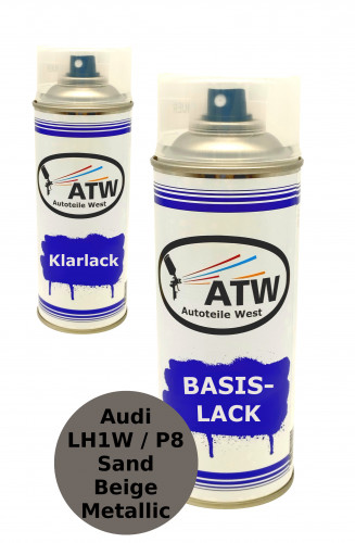 Autolack für Audi LH1W / P8 Sand Beige Metallic +400ml Klarlack Set
